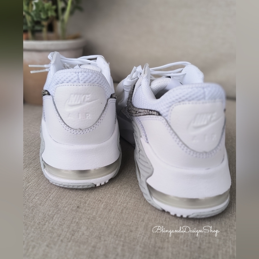 Nike Air Max Excee Womens White Sneakers Shoes Made with Swarovski Crystals - Picture 7 of 8